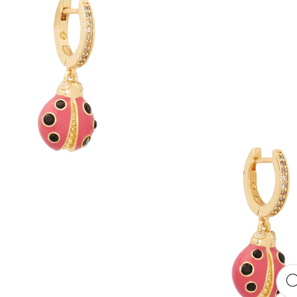 Kate Spade Pink and Gold Ladybug Earrings
